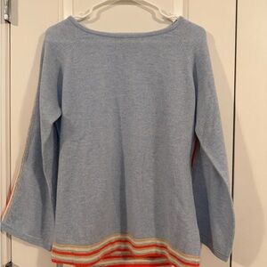 Brodie Cashmere Light Blue Off-the-Shoulder Sweater
